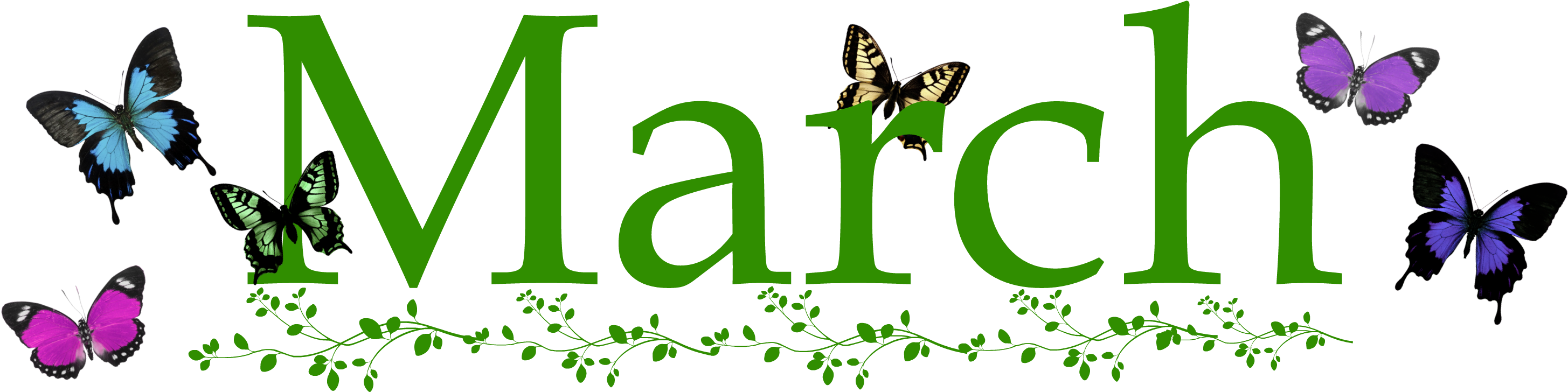 Up - March Clip Art Banner (3000x737), Png Download