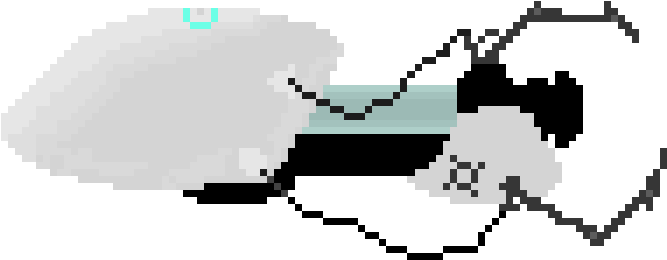Portal Gun Blue - Pixel Art (1020x530), Png Download