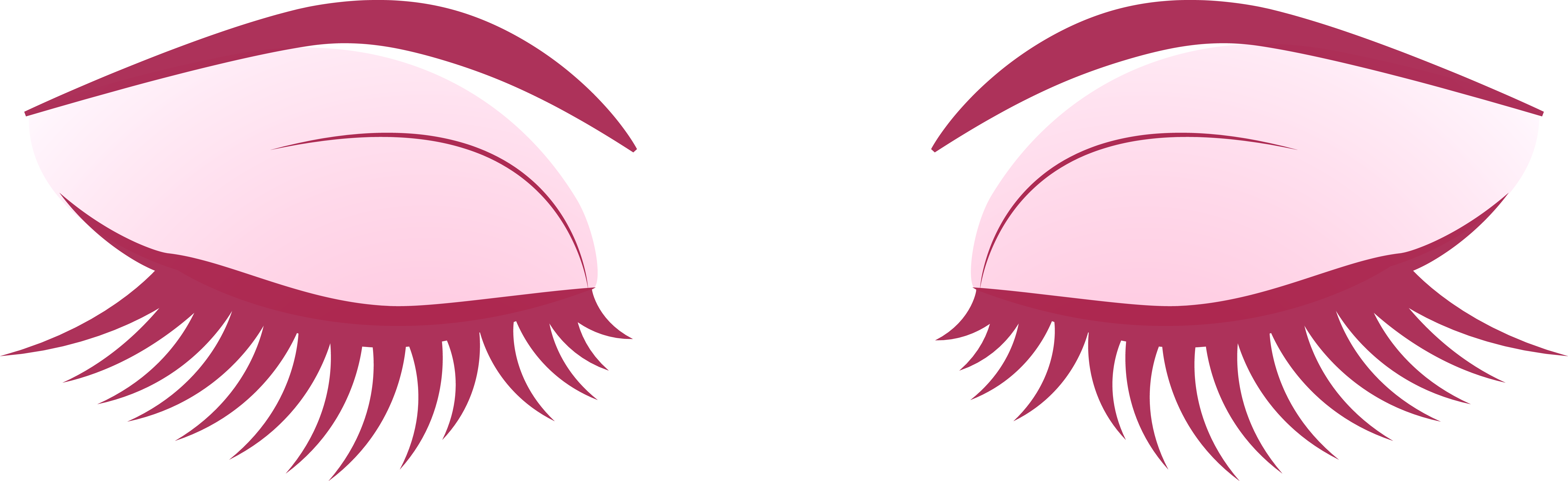 Pink Eyes Clipart Eyelash Extension - Eyebrow And Eyelash Svg (6203x1906), Png Download
