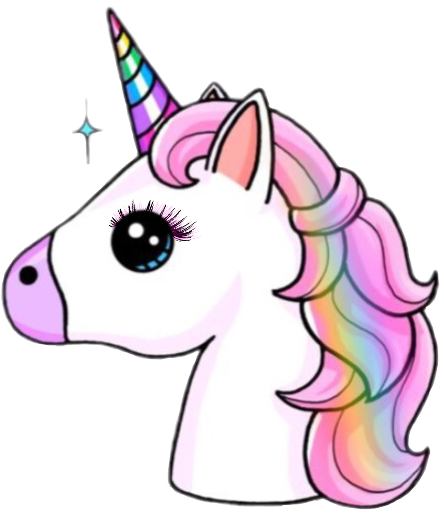 Eyelash Clipart Unicorn - Kawaii Unicornio (444x513), Png Download