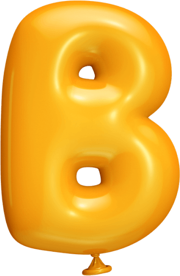 Yellow Balloon Font - Balloon Letter Font Png (595x595), Png Download