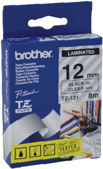 Brother P Touch Tapes, 12 Mm, Black On Clear Tape - Brother Tz-161 36mm X 8m Black (1200x720), Png Download