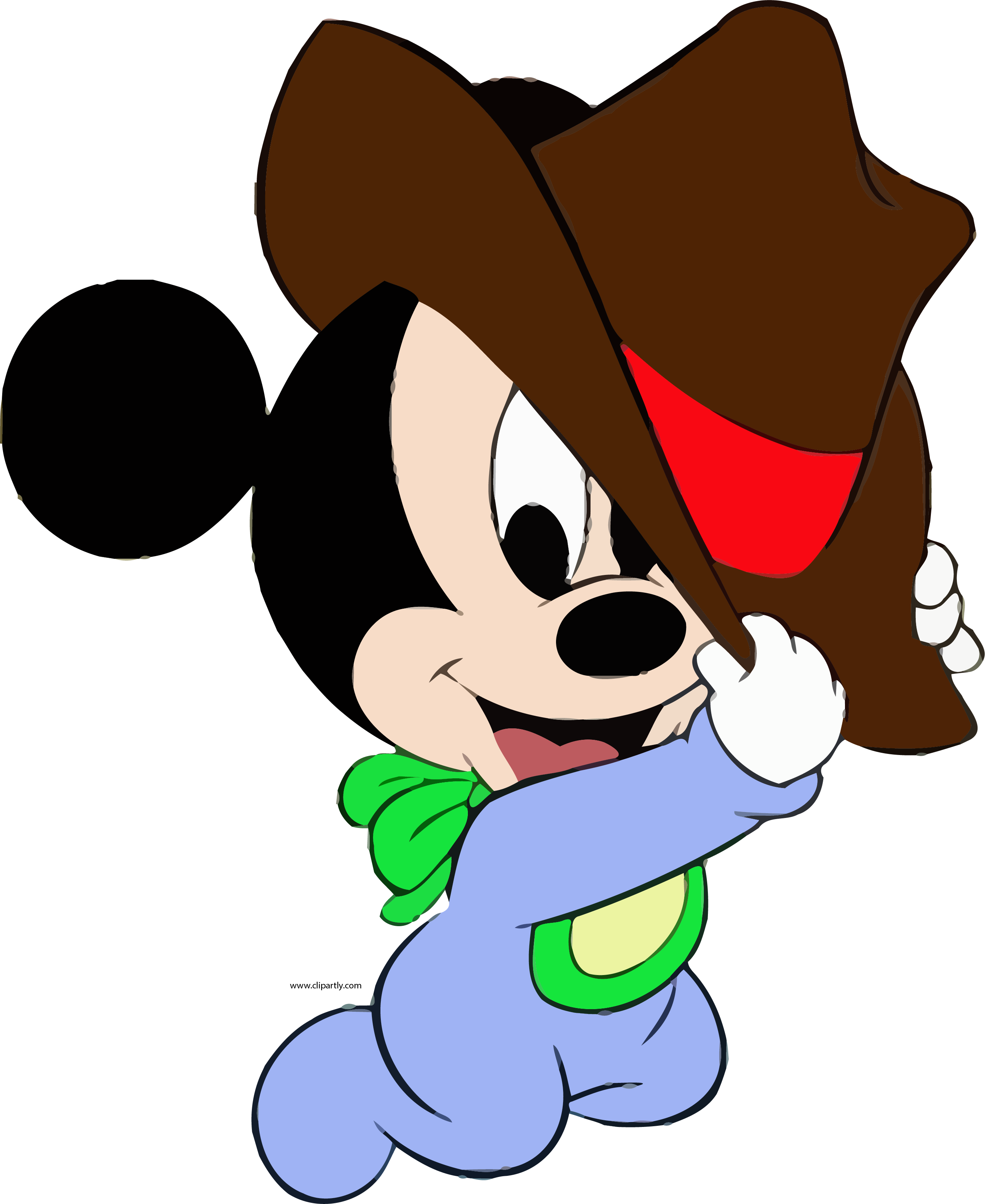 Baby Mickey Wearing Hat Baby Shower Baby Mickey - Mickey Mouse Wearing A Hat (486x572), Png Download