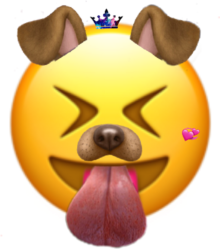 Emotion Emotions Emoji Emojis Smile Dogfilter Whatsapp - Emoji With Dog Filter (1024x1024), Png Download