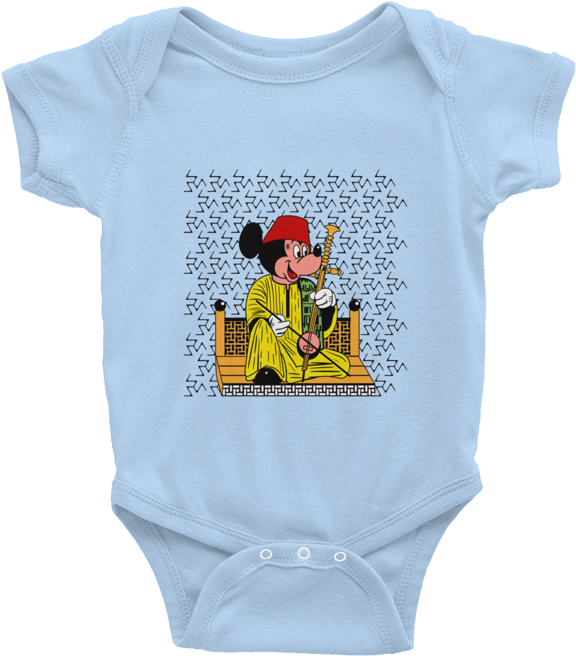 Mickey In Tarboush Arabic Baby Onesie - Adorable Penguin Unisex Baby Onesie. Gift For Penguin (1000x1000), Png Download