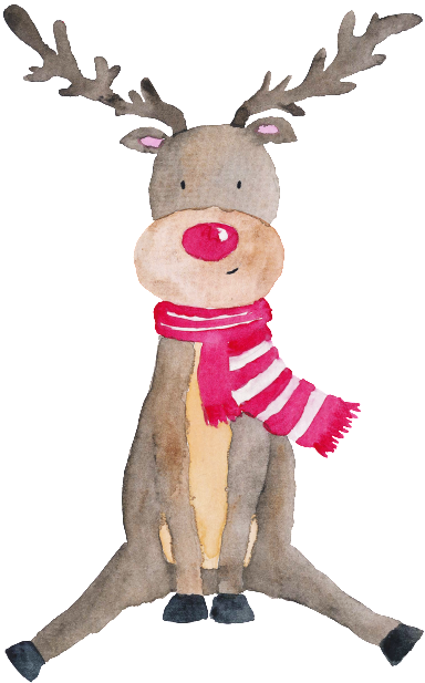 Gray Hand-painted Moose Christmas Transparent Material - Christmas Day (650x650), Png Download