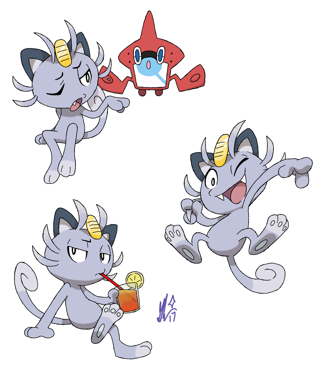 I Recently Realized I Absolutely Love Alola Meowth - Meowth X Alolan Meowth (500x588), Png Download