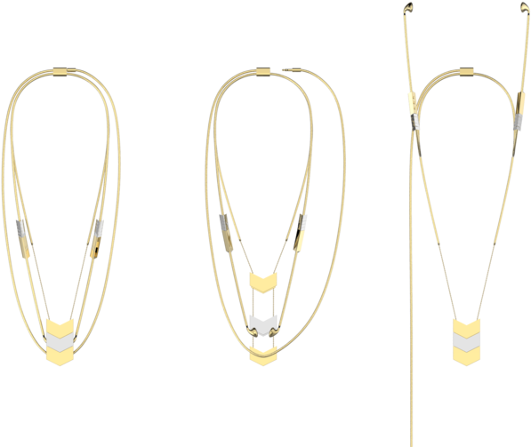 Tinsel Earbud Necklace Line 02 - Body Jewelry (1000x511), Png Download
