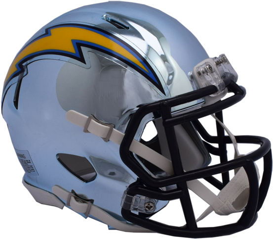 Los Angeles Chargers Chrome Riddell Speed Authentic - Chargers Helmet (600x538), Png Download