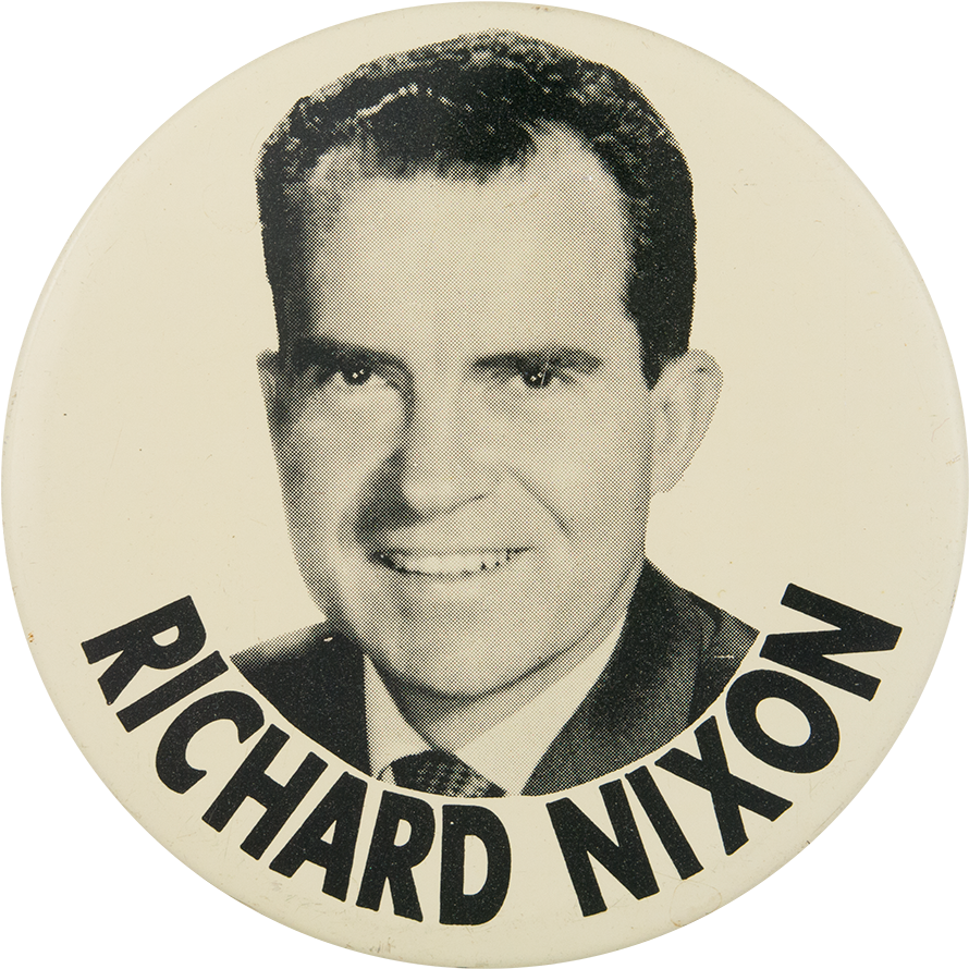 Richard Nixon Political Button Museum - 3-in President Richard Nixon Republican Tin Litho Political (1000x962), Png Download