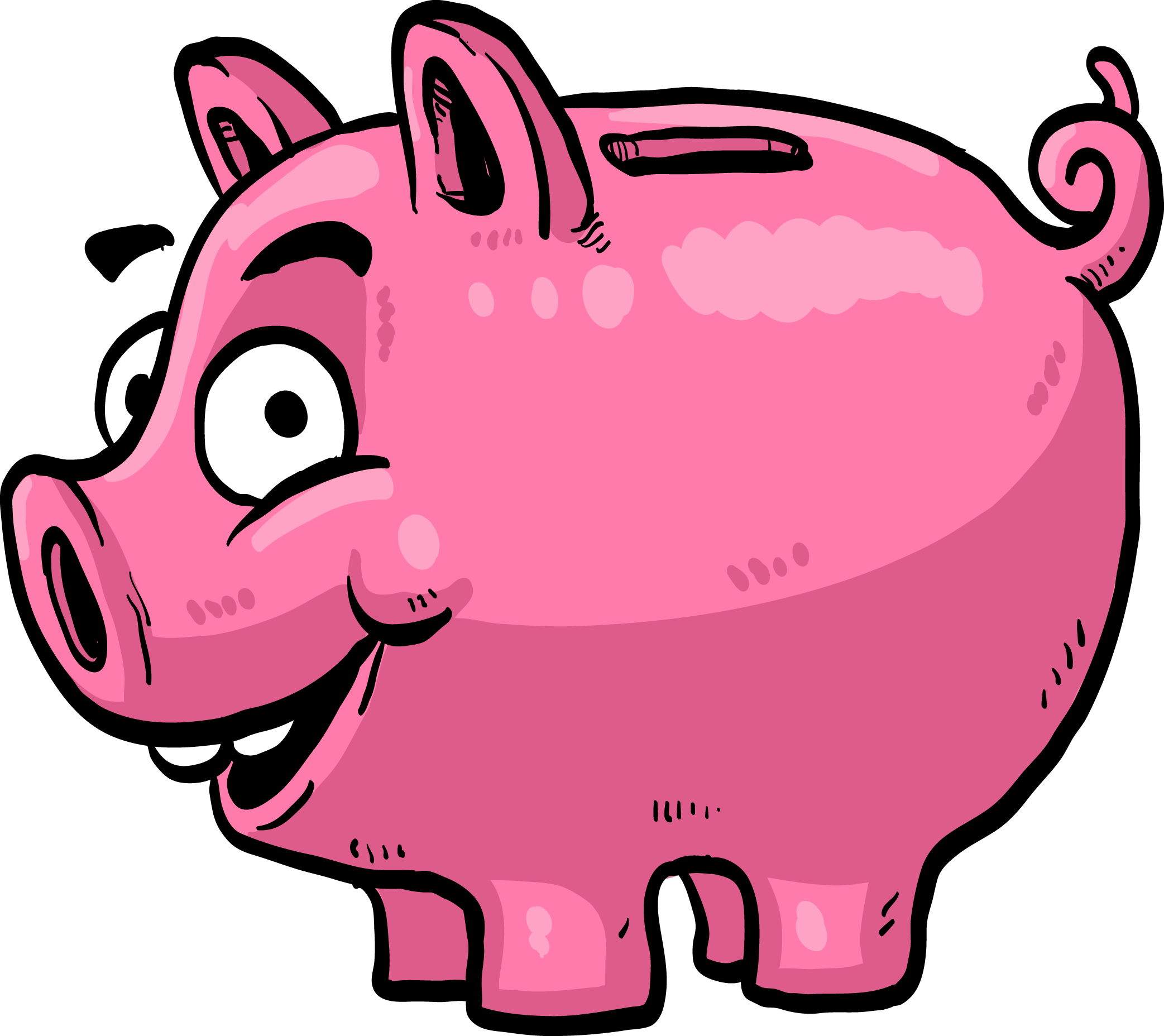 Money Saving Piggy Bank Clip Art - Pink Piggy Bank Clipart (2085x1856), Png Download