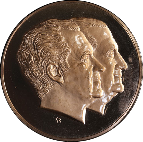 1973 President Richard Nixon Inauguration Proof Bronze - Dime (495x492), Png Download