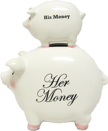 Ceramic "his Money & Her Money" Piggy Bank 8"h 2 Pc - Merry Christmas Pillow Case (415x500), Png Download