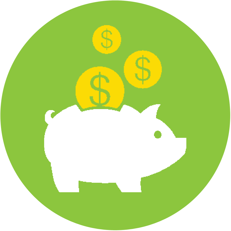 Green Piggy Bank Png - Piggy Bank Png Circle (900x900), Png Download