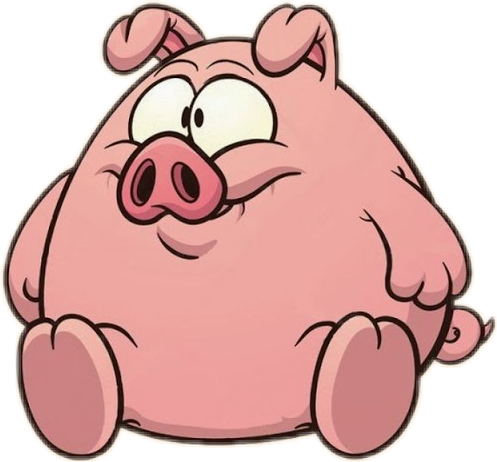 Cute Fat Pig (497x462), Png Download