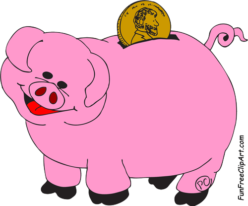 Free Piggy Bank Clipart The Cliparts - Clip Art Of Piggy Bank (500x415), Png Download