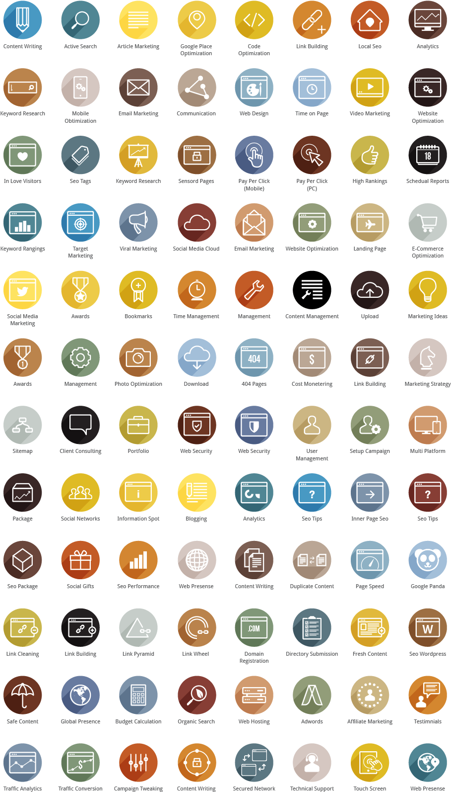 Seo Colored Icons - Icon (1000x1700), Png Download