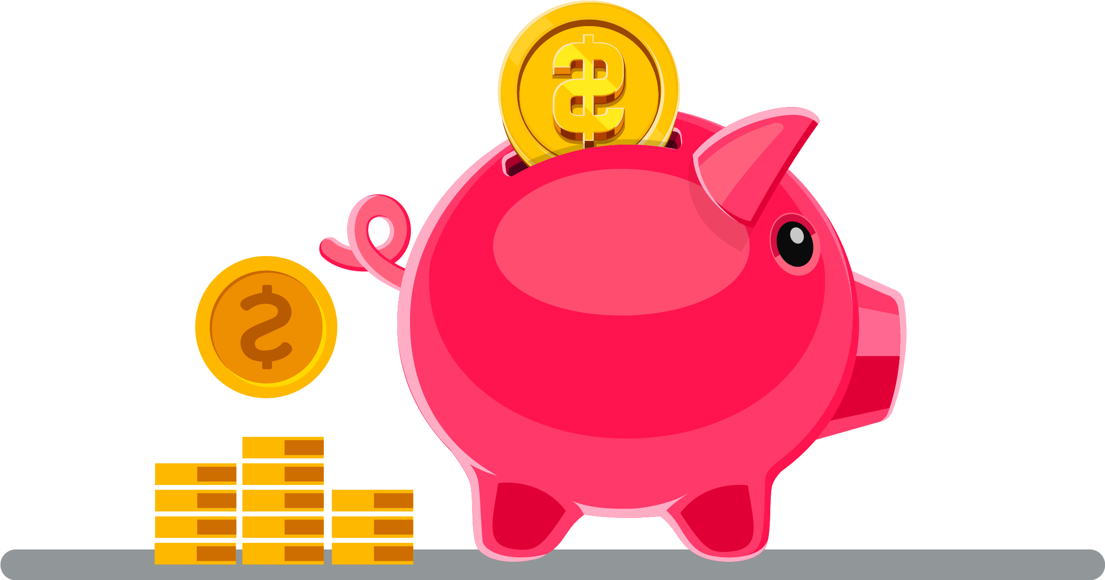 Piggy Bank Png (2244x1223), Png Download