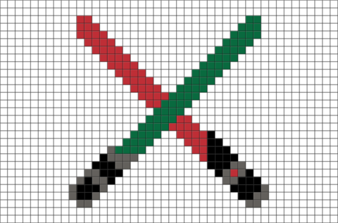 Star Wars Light Saber Pixel Art - Starwars Croachet C2c (480x317), Png Download