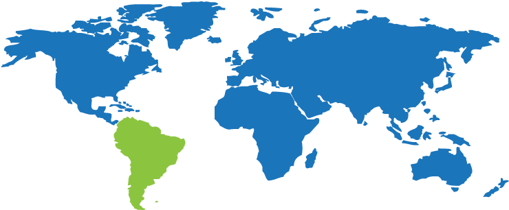 South America - World Map (800x364), Png Download