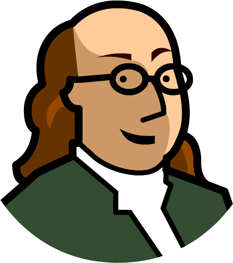 Time Zone X - Ben Franklin Cartoon Face (880x880), Png Download