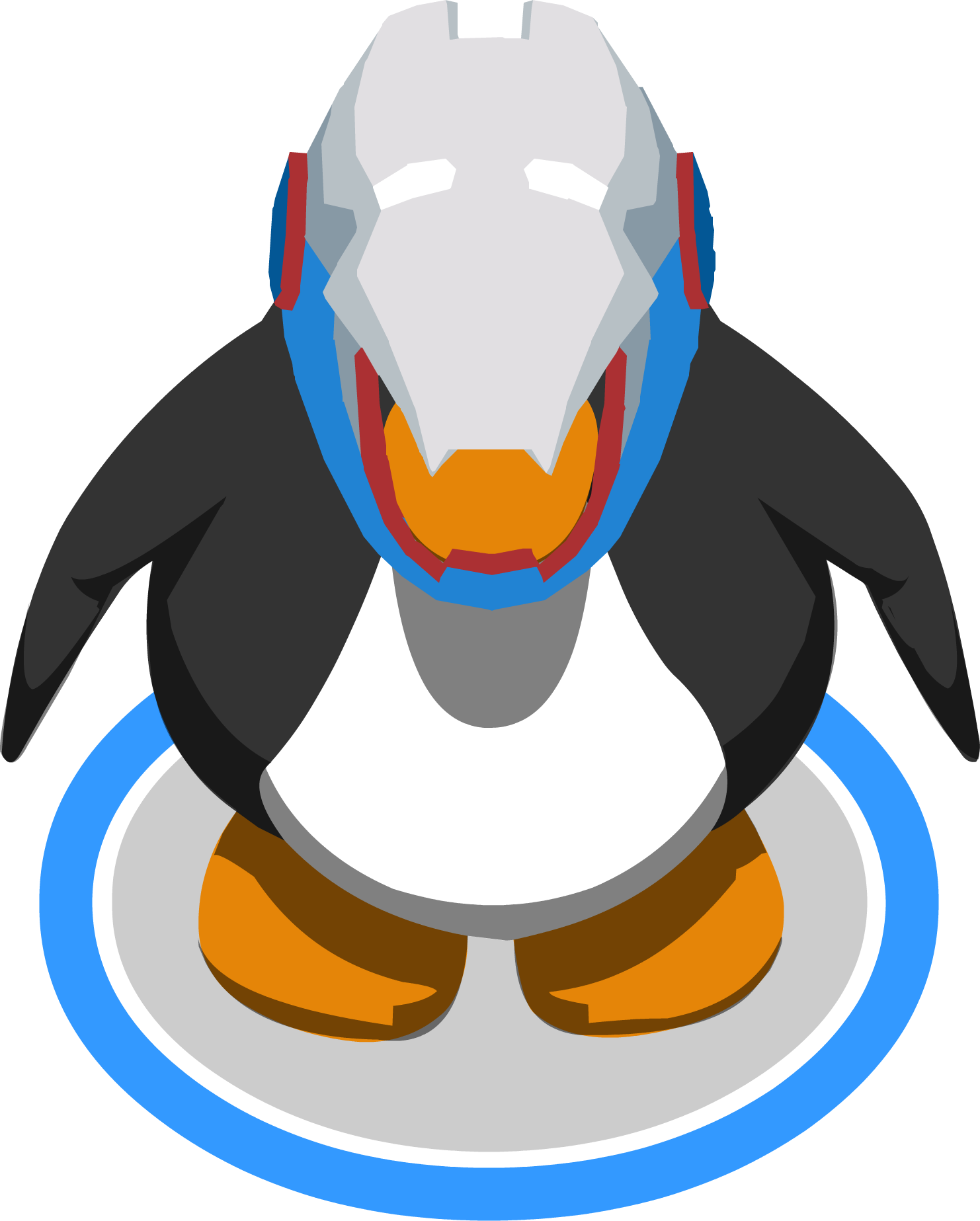 Iron Patriot Helmet In-game - Miss Piggy Club Penguin (1482x1847), Png Download