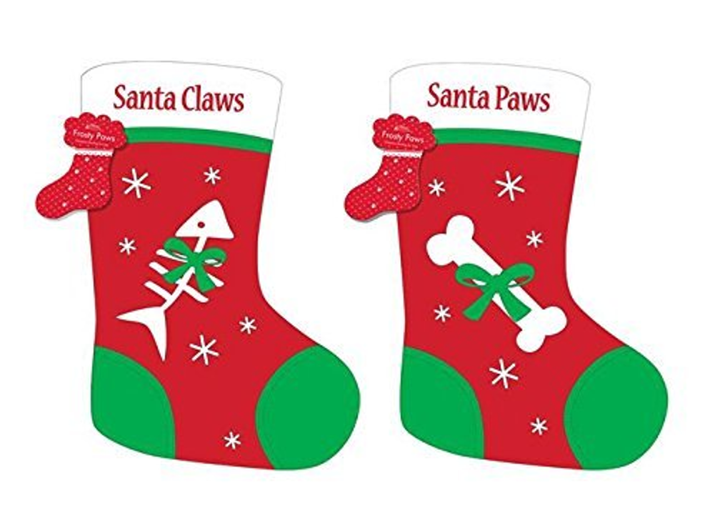 Dog 'santa Paws' Christmas Stocking - Pet Xmas Stocking Santa Claws (1000x1000), Png Download