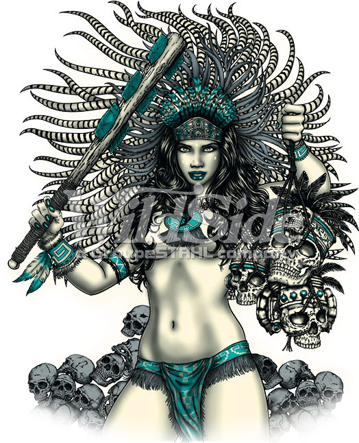 Aztec Warrior Woman - Custom Made Shirt Tank Top Princess Warrior Regular (675x675), Png Download