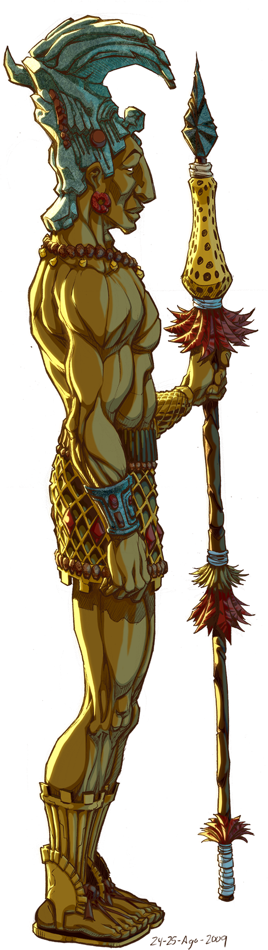 Maya Warrior By Jonigodoy - Maya Warriors (527x1890), Png Download