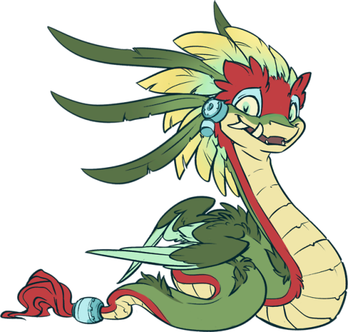 Charra Drawing Aztec Warrior Girl - Quetzalcoatl Mythical Creature (500x477), Png Download