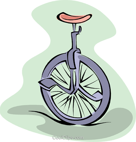 Unicycle Royalty Free Vector Clip Art Illustration - Unicycle Clip Art (460x480), Png Download