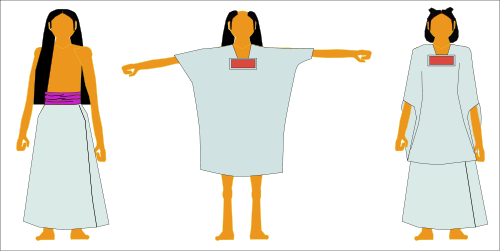 Basic Dress Of An Aztec Woman Before The Spanish Conquest - Vestimenta De Las Mujeres Olmecas (500x251), Png Download