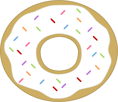 Donut Cliparts - Donut Clipart Black Background (400x346), Png Download