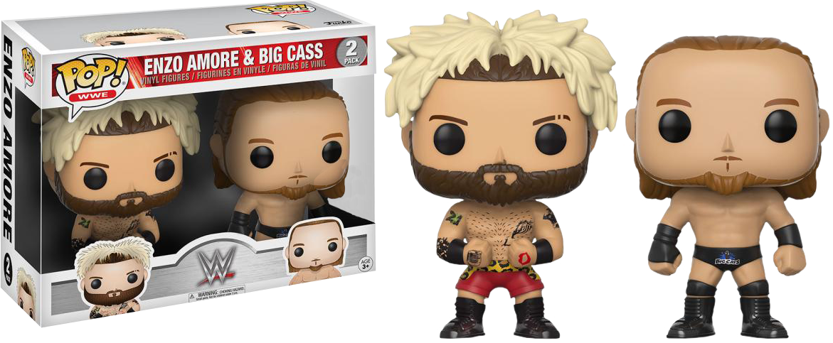 Enzo Amore And Big Cass Pop Vinyl 2-pack - Enzo And Cass Funko Pop (1171x483), Png Download