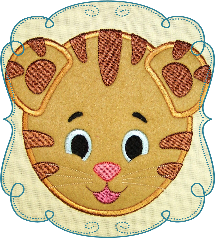 Damion Tiger - Machine Embroidery (1000x1000), Png Download
