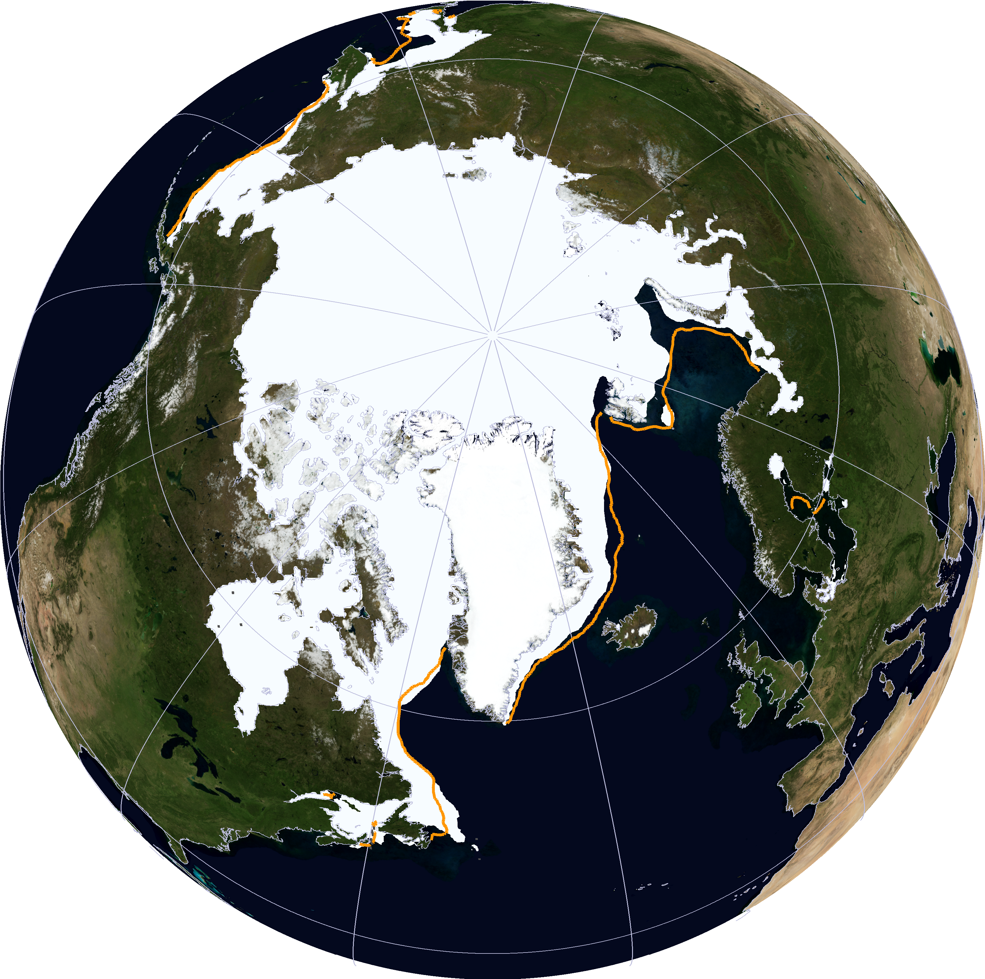 A Nasa Blue Marble View Of Arctic Sea Ice On March - 2018 Arctic Sea Ice (3200x3200), Png Download