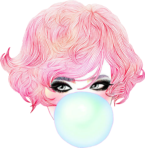 Lavender Menace - Google Search - Bubble Gum Girl Png (500x502), Png Download