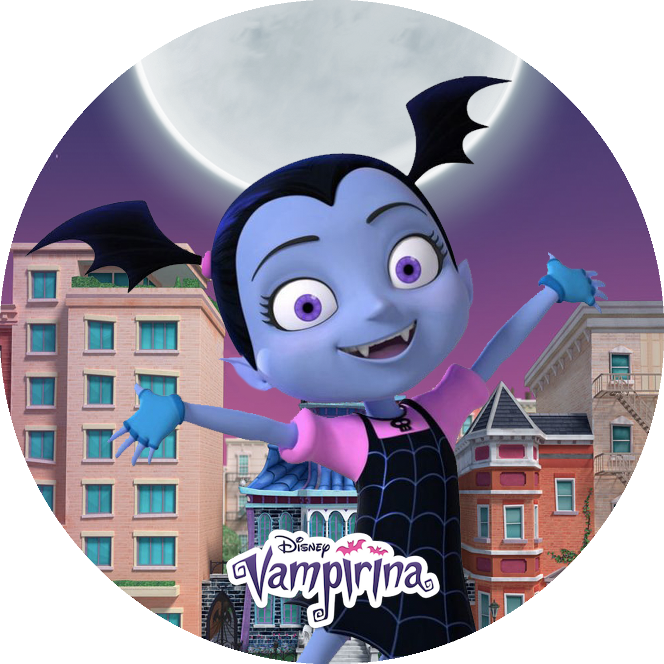 24 Disney Jr Vampirina Stickers Labels For Bag Lollipop (1356x1356), Png Download
