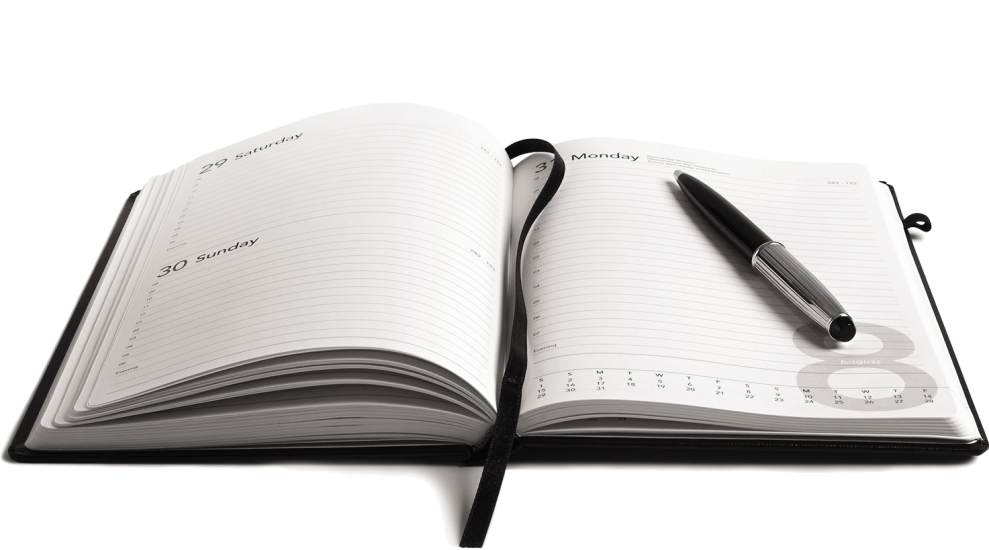 Diary With Pen Image Png (989x550), Png Download