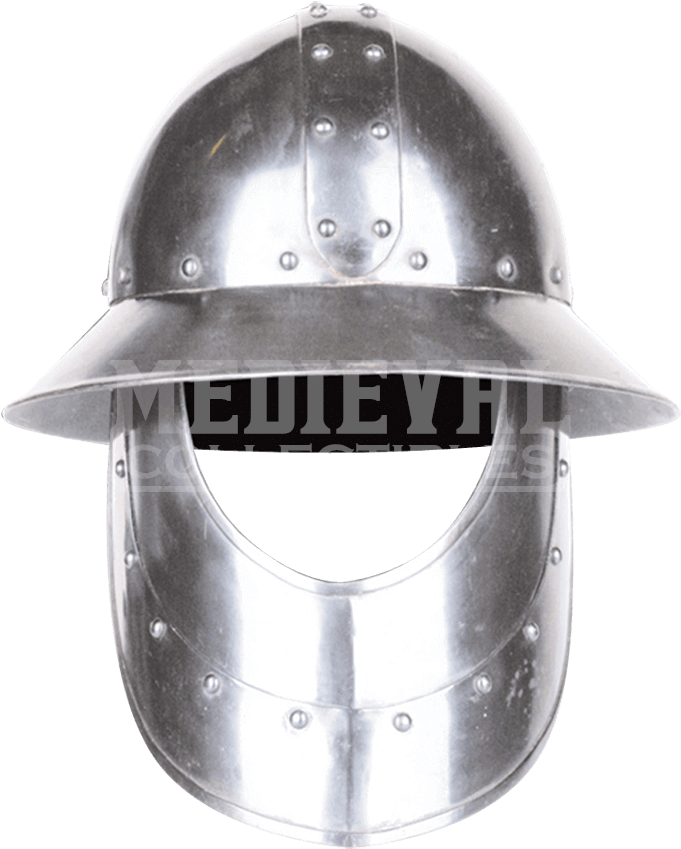 Steel Kettle Hat With Face Armour - Armour (850x850), Png Download