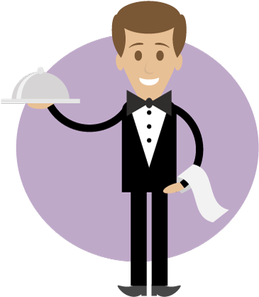 Png Library Super Simple Illustration On Behance - Waiter Clipart Png (400x443), Png Download