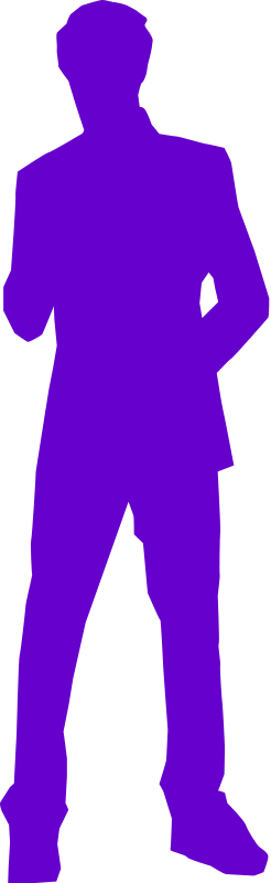 A Man In A Suit - Purple Man Silhouette (246x800), Png Download