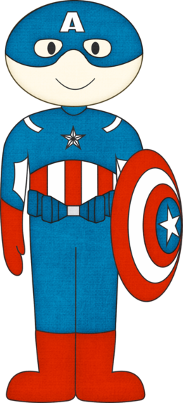 Captain America Cute Clipart - Superhero (260x573), Png Download
