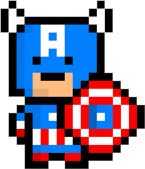 Captain America Pixel Art Idea Building Template Inspiration - Super Hero Pixel Art Minecraft (400x400), Png Download