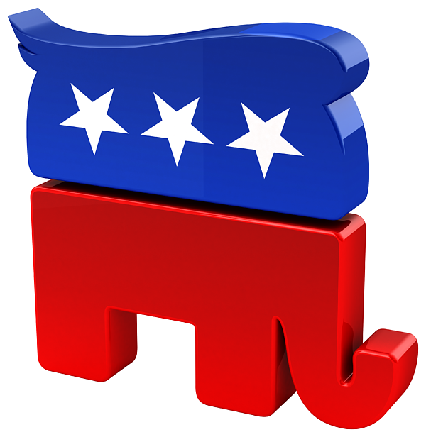 Click And Drag To Re-position The Image, If Desired - Republican Symbol Black And White (600x616), Png Download