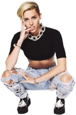 The Best Female Singer Tours - Miley Cyrus Ripped Jeans (500x600), Png Download