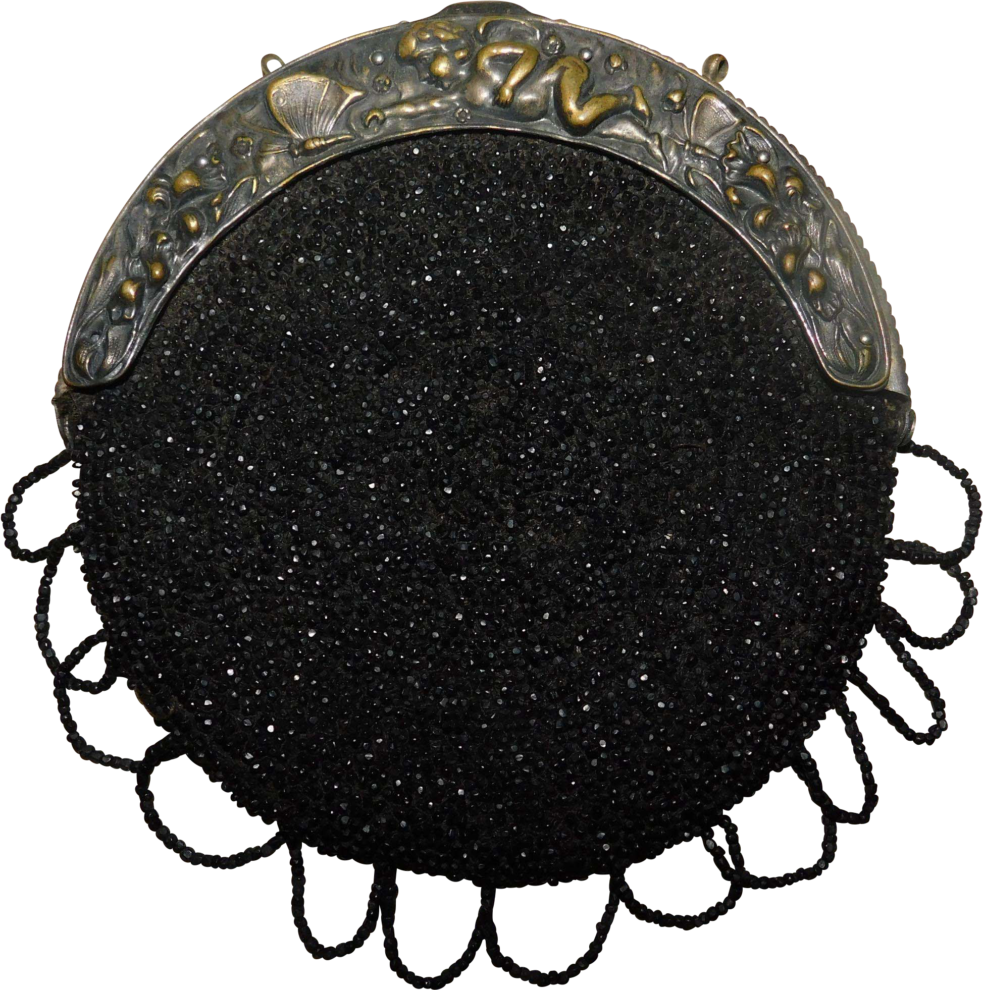 Antique Beaded Purse With Ornate Frame - Circle (1961x1961), Png Download
