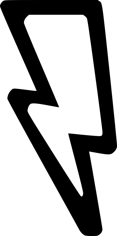 Png File - White Thunderbolt Transparen (488x980), Png Download