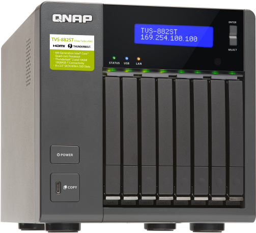 Thunderbolt™ 2 Nas Supports Eight - Qnap Tvs-882st2 Nas Server - Sata 6gb/s (800x500), Png Download