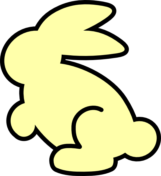 Soft Yellow Bunny Clip Art - Rabbit Black And White (546x598), Png Download